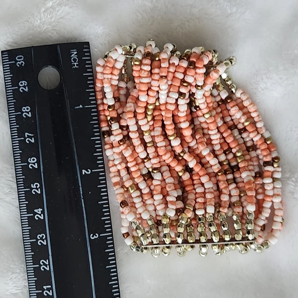 💗Women’s Multicolor Beaded Bracelet – Connected Multi-Band Style – Preowned